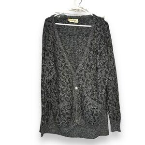 Vintage Diane von Furstenberg Leopard Metallic Cardigan and Skirt Set PLUS SIZE